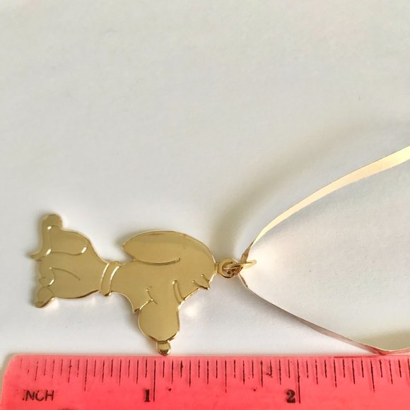 Vintage Snoopy Christmas Tree Ornaments Gold Tone Metal Set of 4 Dog Peanuts - Picture 9 of 9